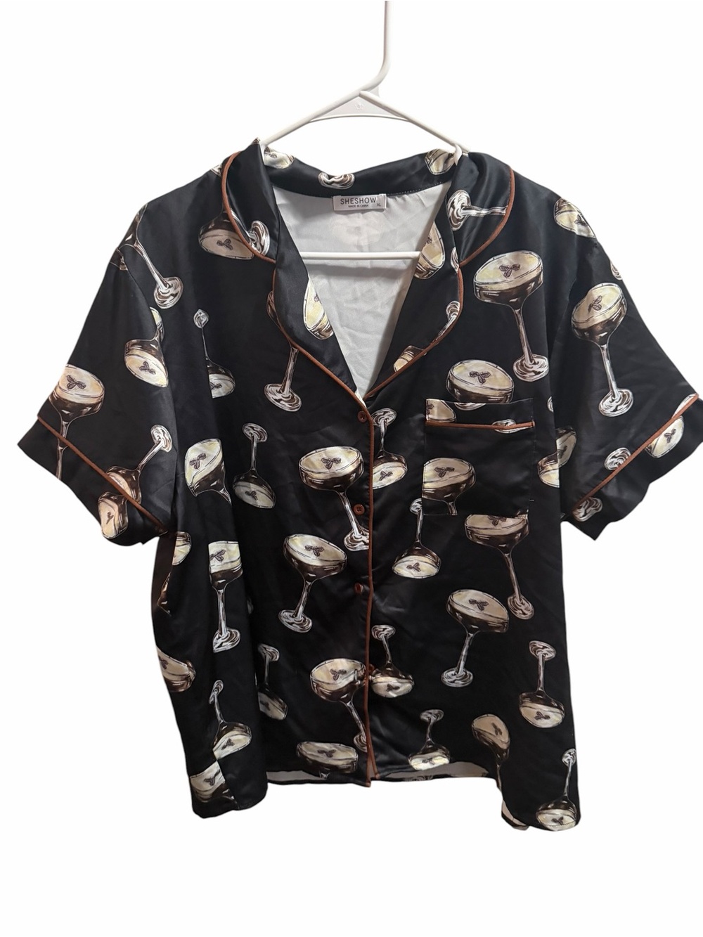 Sheshow x Target Espresso Martini Silky Black Pajama Set size XL - Picture 2 of 8